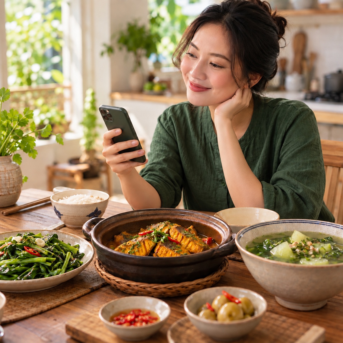 Gợi ý món yêu thích bên mâm cơm Việt với cá kho, canh rau và cơm trắng