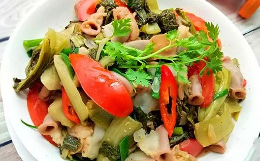 Lòng non xào cải chua